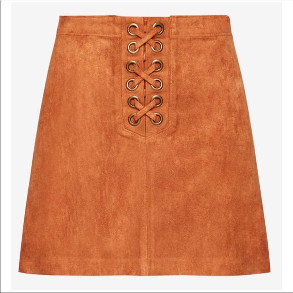👑 Mix & Match 2/$90 👑 BCBGeneration Faux-Suede Lace-Up Mini Skirt - Picture 2 of 7